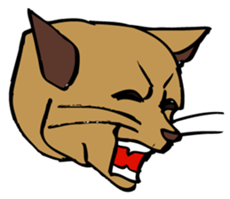 The master and the cat. sticker #4637761