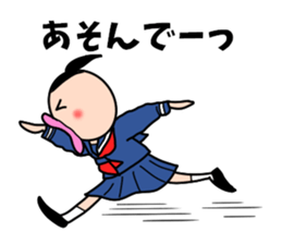 High school girls of the funny hairstyle sticker #4639170