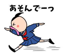 High school girls of the funny hairstyle sticker #4639170