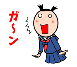 High school girls of the funny hairstyle sticker #4639172