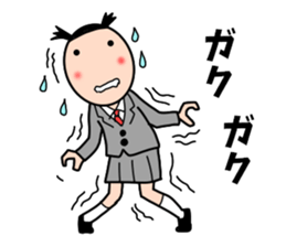 High school girls of the funny hairstyle sticker #4639174