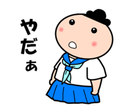 High school girls of the funny hairstyle sticker #4639181