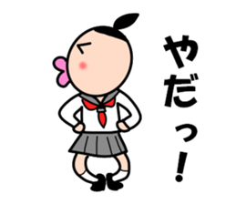 High school girls of the funny hairstyle sticker #4639182