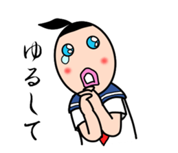 High school girls of the funny hairstyle sticker #4639202