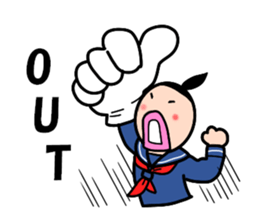 High school girls of the funny hairstyle sticker #4639204