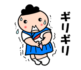 High school girls of the funny hairstyle sticker #4639206