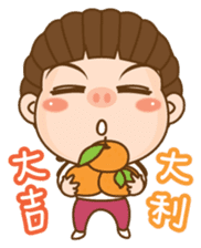 Dreadlock Pigirl New Year sticker #4639258