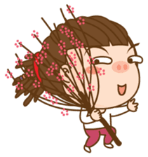 Dreadlock Pigirl New Year sticker #4639259