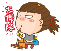 Dreadlock Pigirl New Year sticker #4639266