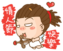 Dreadlock Pigirl New Year sticker #4639269