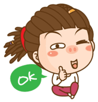 Dreadlock Pigirl New Year sticker #4639270