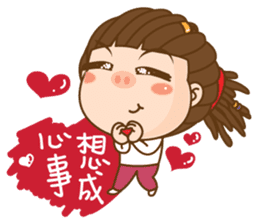 Dreadlock Pigirl New Year sticker #4639284