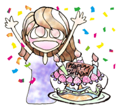 a girl in purple sticker #4645470