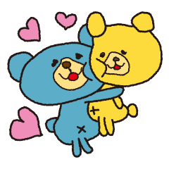 Very the Cute and Funny Two Bears