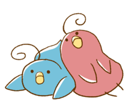 Little Uzai Ahoge birds2 sticker #4648038