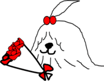 Maltese dog no Mop-chan sticker #4653405