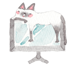The siamese cat in love sticker #4655011