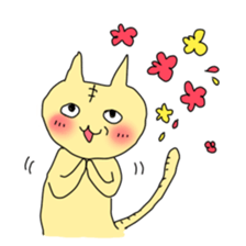 cute & funny! rabbit & cat sticker #4661091