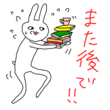 cute & funny! rabbit & cat sticker #4661092