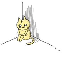 cute & funny! rabbit & cat sticker #4661098