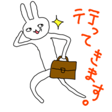 cute & funny! rabbit & cat sticker #4661104