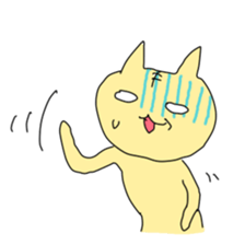 cute & funny! rabbit & cat sticker #4661121