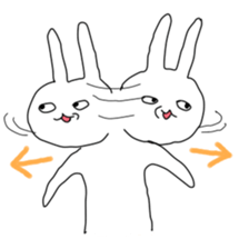 cute & funny! rabbit & cat sticker #4661125