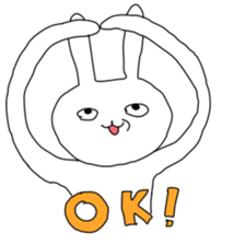 cute & funny! rabbit & cat sticker #4661126