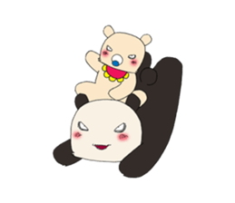 kowamote panda kun sticker #4661443