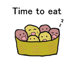 Potato family veggie talk in English sticker #4661734