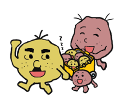 Potato family veggie talk in English sticker #4661735