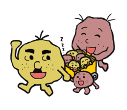 Potato family veggie talk in English sticker #4661735
