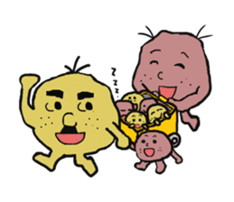 Potato family veggie talk in English sticker #4661735