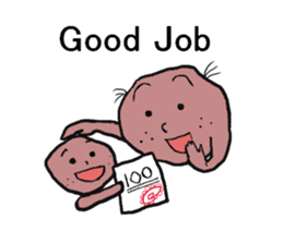 Potato family veggie talk in English sticker #4661736