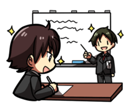 Energetic students hunting for a job sticker #4663023