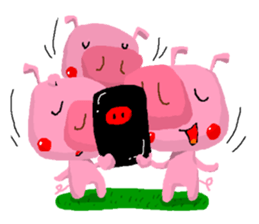 Pig is three little sticker #4665880