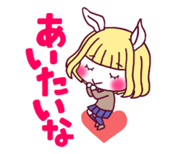 Unrequited love rabbit girl sticker #4669676