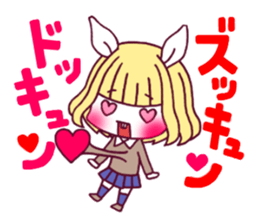 Unrequited love rabbit girl sticker #4669677