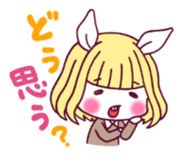 Unrequited love rabbit girl sticker #4669688
