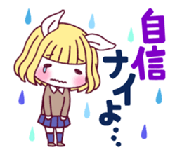 Unrequited love rabbit girl sticker #4669698