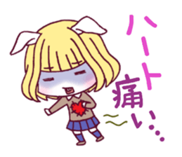 Unrequited love rabbit girl sticker #4669703