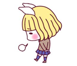 Unrequited love rabbit girl sticker #4669706