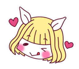 Unrequited love rabbit girl sticker #4669709