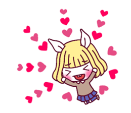 Unrequited love rabbit girl sticker #4669710