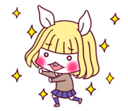 Unrequited love rabbit girl sticker #4669711