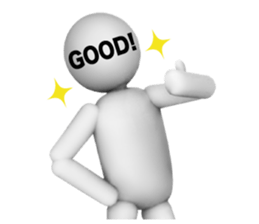 3D White man sticker #4673774