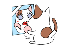 yasagure cat sticker #4676325
