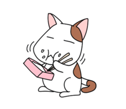 yasagure cat sticker #4676335