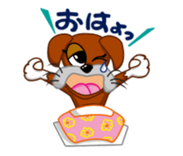 girl lovely boxer dog sticker #4679610