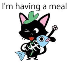 The black cat English version sticker #4681002